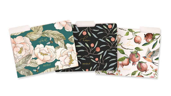 GraceLaced File Folders, 9 Count, 3 Each of 3 Designs, Faith, Hope, Love