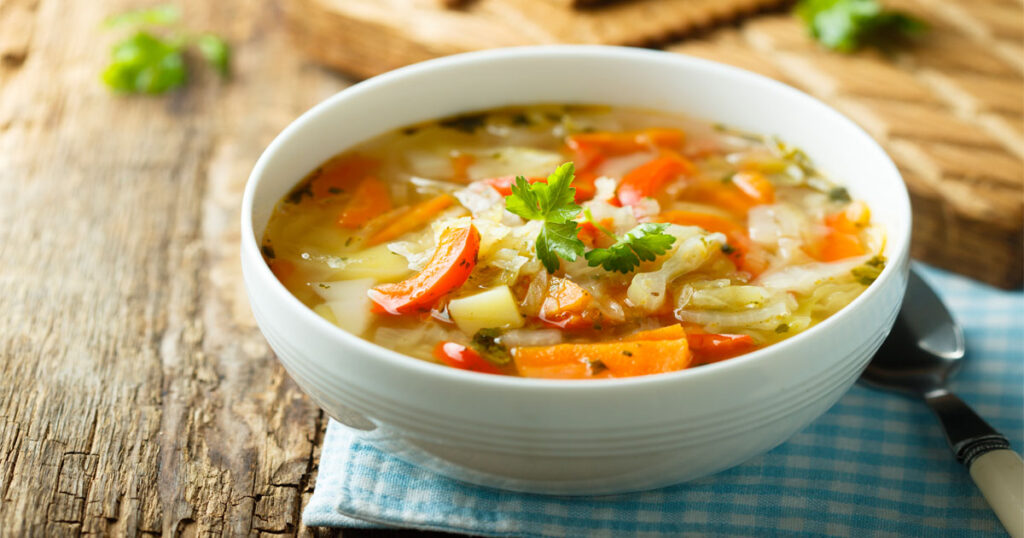 You can customize veggie soup to your liking by experimenting with ingredients. You may need five spoons to taste-test and perfect the flavors!